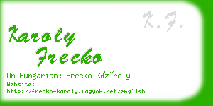 karoly frecko business card